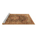 Sideview of Machine Washable Medallion Brown Traditional Rug, wshtr3394brn