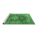 Sideview of Machine Washable Medallion Emerald Green Traditional Area Rugs, wshtr3394emgrn