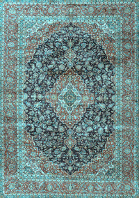 Medallion Light Blue Traditional Rug, tr3394lblu