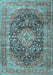 Medallion Light Blue Traditional Rug, tr3394lblu