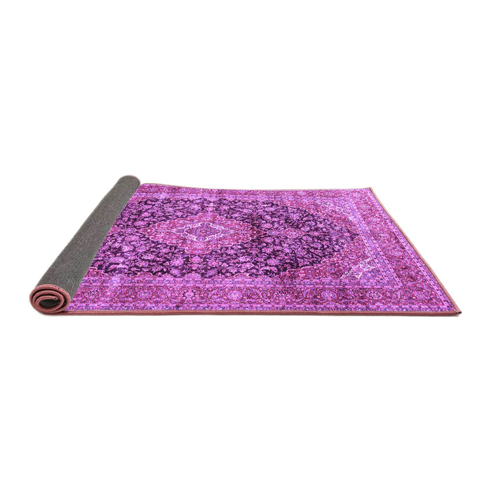Sideview of Medallion Purple Traditional Rug, tr3394pur