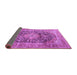 Sideview of Medallion Purple Traditional Rug, tr3394pur