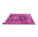 Sideview of Machine Washable Medallion Pink Traditional Rug, wshtr3394pnk