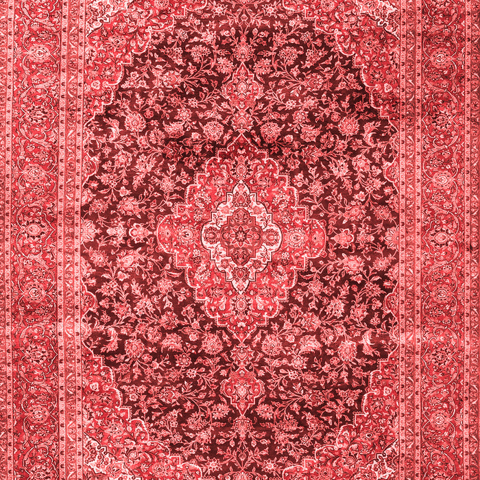 Machine Washable Medallion Red Traditional Rug, wshtr3394red