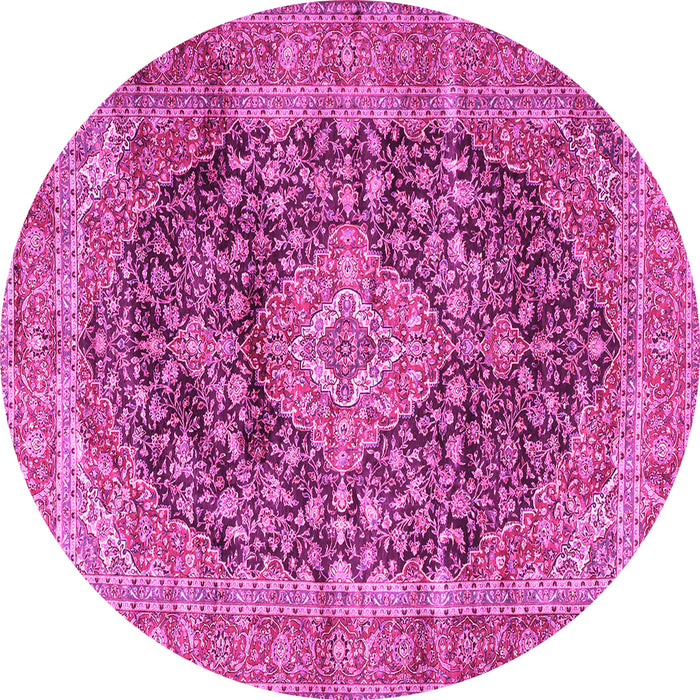 Round Medallion Pink Traditional Rug, tr3394pnk