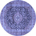 Round Medallion Blue Traditional Rug, tr3394blu