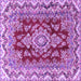 Square Medallion Purple Traditional Rug, tr3395pur