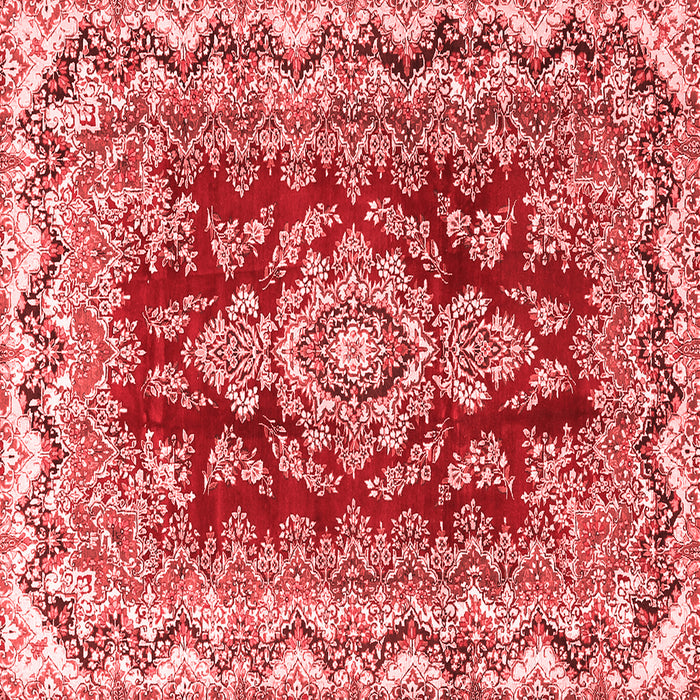 Machine Washable Medallion Red Traditional Rug, wshtr3395red