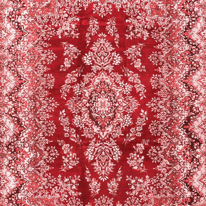 Machine Washable Medallion Red Traditional Rug, wshtr3395red