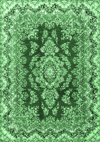 Medallion Emerald Green Traditional Rug, tr3395emgrn