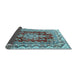 Sideview of Medallion Light Blue Traditional Rug, tr3395lblu