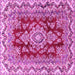 Square Medallion Pink Traditional Rug, tr3395pnk