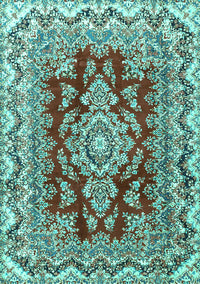 Medallion Turquoise Traditional Rug, tr3395turq