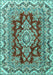 Medallion Turquoise Traditional Rug, tr3395turq