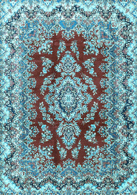 Medallion Light Blue Traditional Rug, tr3395lblu