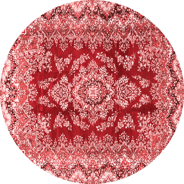 Machine Washable Medallion Red Traditional Rug, wshtr3395red