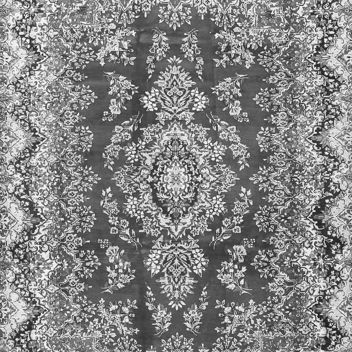 Serging Thickness of Machine Washable Medallion Gray Traditional Rug, wshtr3395gry