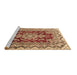 Sideview of Machine Washable Medallion Brown Traditional Rug, wshtr3395brn