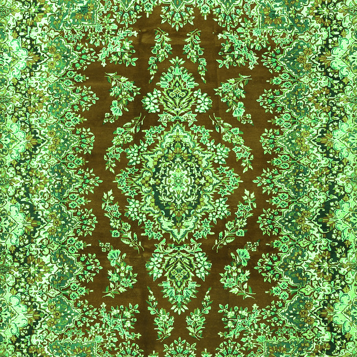 Serging Thickness of Machine Washable Medallion Green Traditional Area Rugs, wshtr3395grn