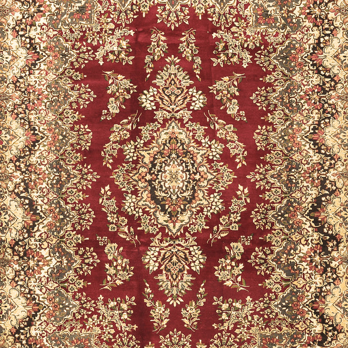 Machine Washable Medallion Brown Traditional Rug, wshtr3395brn