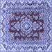 Square Medallion Blue Traditional Rug, tr3395blu