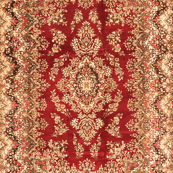 Serging Thickness of Machine Washable Medallion Orange Traditional Area Rugs, wshtr3395org