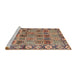 Sideview of Machine Washable Traditional Red Brown Rug, wshtr3396