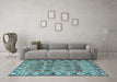 Machine Washable Persian Light Blue Traditional Rug in a Living Room, wshtr3396lblu