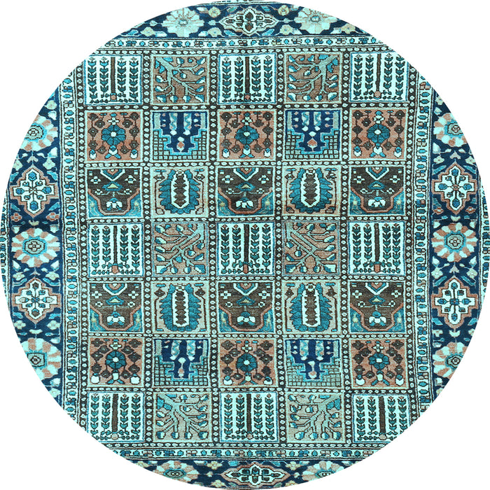 Round Persian Light Blue Traditional Rug, tr3396lblu