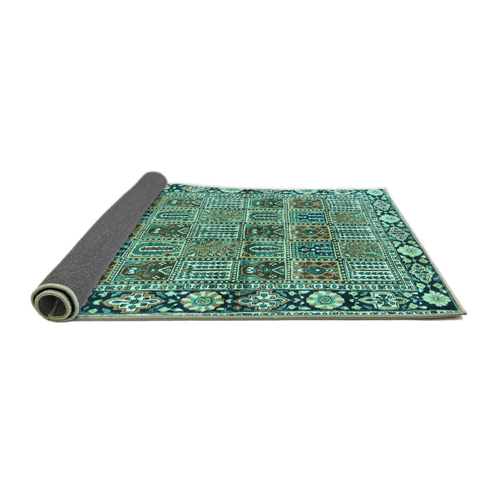 Sideview of Persian Turquoise Traditional Rug, tr3396turq
