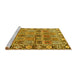 Sideview of Machine Washable Persian Yellow Traditional Rug, wshtr3396yw