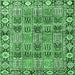 Square Machine Washable Persian Emerald Green Traditional Area Rugs, wshtr3396emgrn