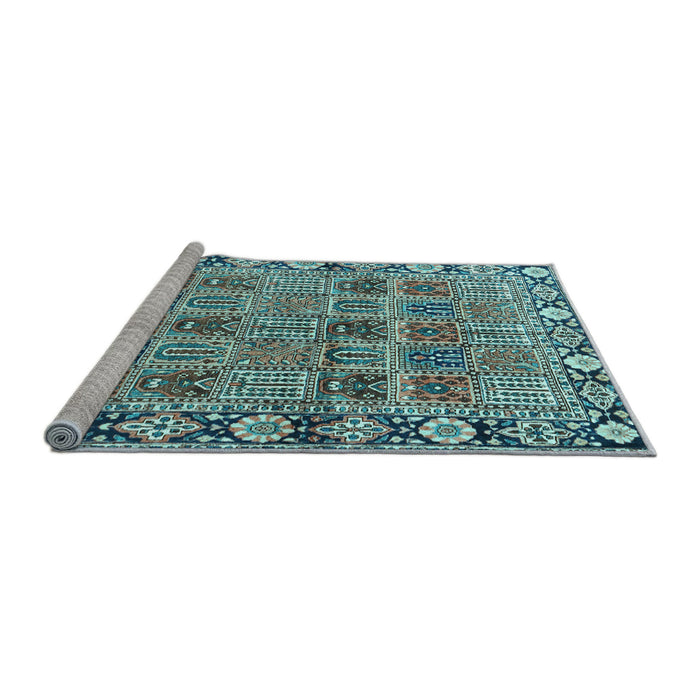 Sideview of Machine Washable Persian Light Blue Traditional Rug, wshtr3396lblu