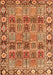 Serging Thickness of Machine Washable Persian Orange Traditional Area Rugs, wshtr3396org