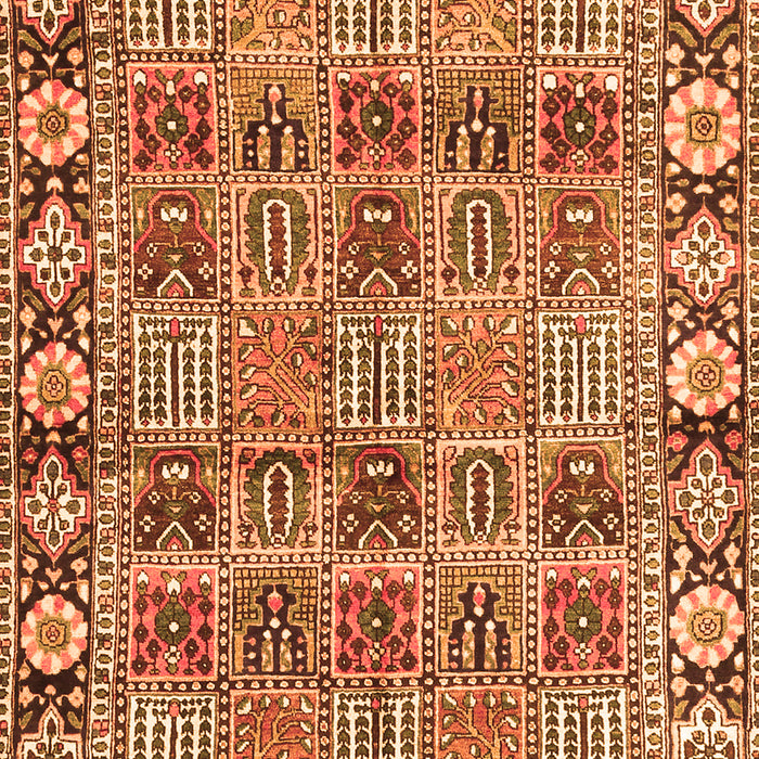 Serging Thickness of Machine Washable Persian Orange Traditional Area Rugs, wshtr3396org