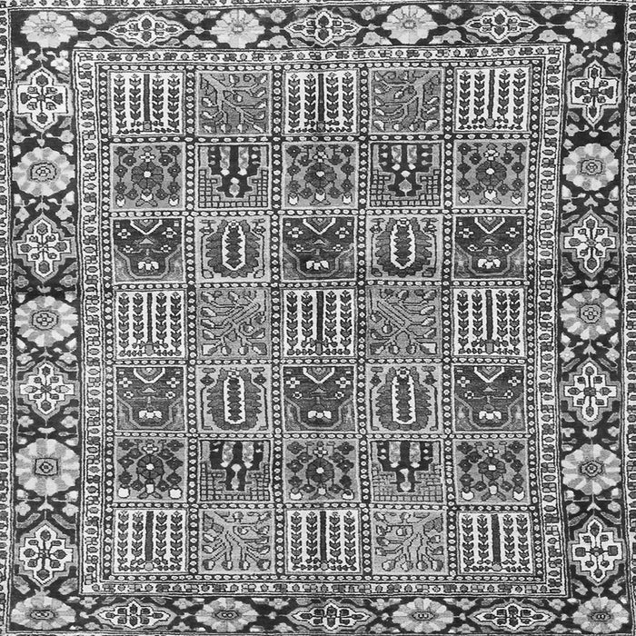 Round Machine Washable Persian Gray Traditional Rug, wshtr3396gry