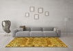 Machine Washable Persian Yellow Traditional Rug in a Living Room, wshtr3396yw