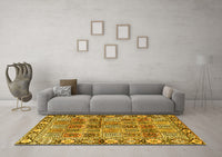 Machine Washable Persian Yellow Traditional Rug, wshtr3396yw