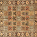 Square Persian Brown Traditional Rug, tr3396brn