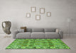 Machine Washable Persian Green Traditional Area Rugs in a Living Room,, wshtr3396grn