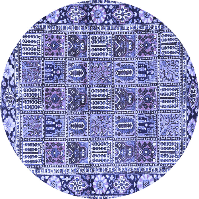 Round Persian Blue Traditional Rug, tr3396blu