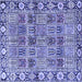 Square Machine Washable Persian Blue Traditional Rug, wshtr3396blu