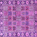 Square Machine Washable Persian Purple Traditional Area Rugs, wshtr3396pur