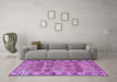 Machine Washable Persian Purple Traditional Area Rugs in a Living Room, wshtr3396pur