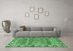 Machine Washable Persian Emerald Green Traditional Area Rugs in a Living Room,, wshtr3396emgrn