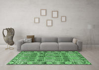 Machine Washable Persian Emerald Green Traditional Rug, wshtr3396emgrn