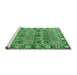 Sideview of Machine Washable Persian Emerald Green Traditional Area Rugs, wshtr3396emgrn