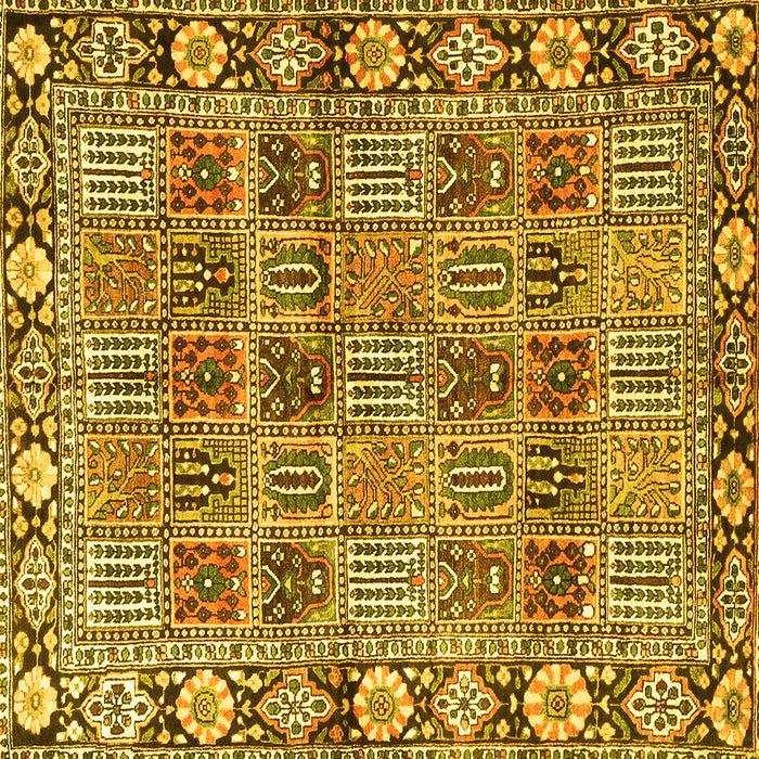 Square Persian Yellow Traditional Rug, tr3396yw