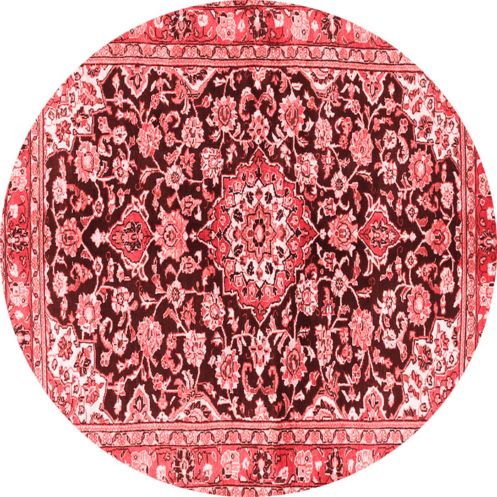 Machine Washable Medallion Red Traditional Rug, wshtr3397red