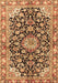 Machine Washable Medallion Brown Traditional Rug, wshtr3397brn